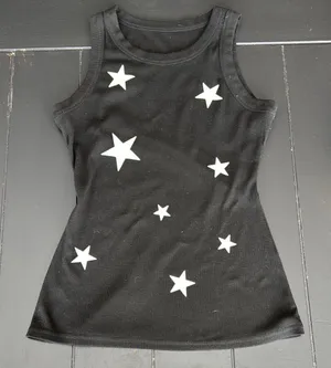 Amazon Black and White Fitted Sleeveless Tank Top thumbnail 1