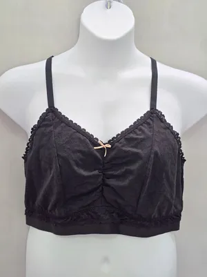 Cacique Black Romantic Bridal Cottage Lingerie Feminine Lace Bra Plus 2X 22/24 thumbnail 1