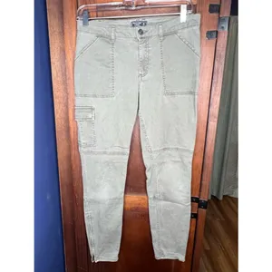 Abercrombie & Fitch Womens Cargo Skinny Pant 26 Green Utility Zipper Hem Casual thumbnail 2