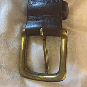 Source Unknown BROWN LEATHER BELT THICK INTERLOCKING LEATHER MADE IN ARGENTINA SIZE40 LENGTH50” thumbnail 3