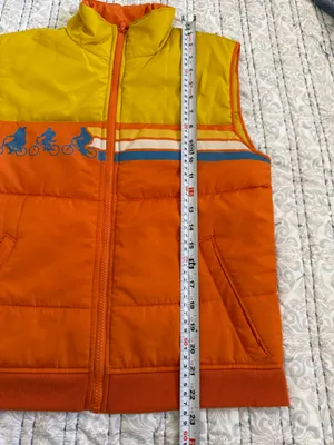 Stranger Things Retro Bike Puffer Vest Orange Halloween Costume Cosplay Size S thumbnail 3