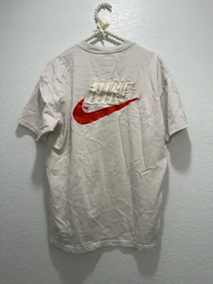 Nike cream white embroidered logo shirt thumbnail 2