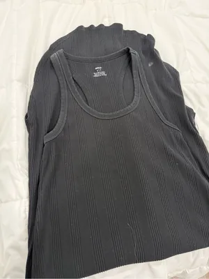 aerie Black Sleeveless Midi Tank Dress thumbnail 3
