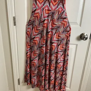 Veronica M Jene Stretch Drop Waist Maxi Dress Medium Boho Chevron Geometric thumbnail 6