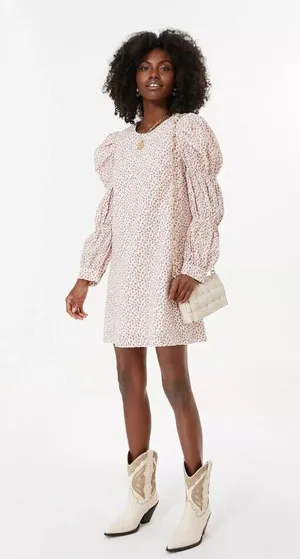 NWT Tuckernuck Hyacinth House Clemons Mini Textured Floral Puff Sleeve Dress S thumbnail 6
