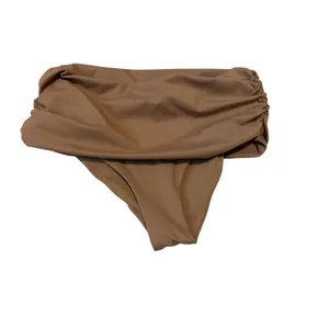 SKIMS Swim Ruched High Waisted Skimpy Bikini Bottom Nude Medium EUC thumbnail 2