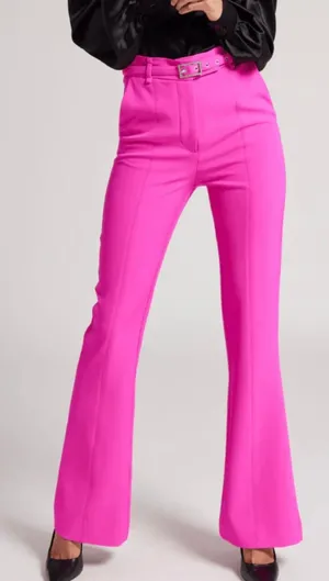 Generation Love Leah Belted Bootcut Pants Hot Pink size XS thumbnail 1