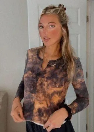 Cutest 😍😍 Long Sleeve Cropped Tie Dyed Vintage Y2K Top thumbnail 1