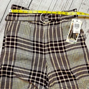 Rewash Burgundy Plaid Fashion Wide Leg Pants. Size Medium. NWT thumbnail 7