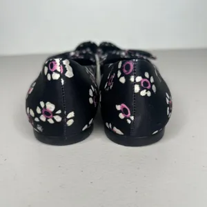 Tory Burch Black Rosalind Bow Floral Pointed Ballet Flats Size 5 thumbnail 5