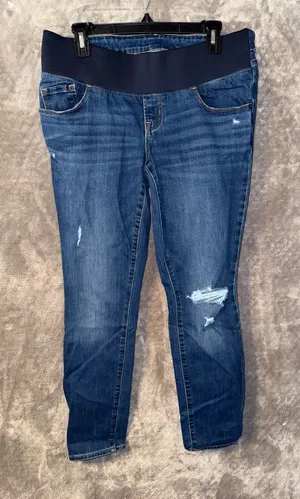 Old Navy Maternity Rockstar Super Skinny Jeans Size 8 Front Low Panel thumbnail 1