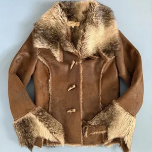 Scully Faux Fur Honey Creek Penny‎ Lane Retro Java Brown Toggle Jacket thumbnail 1