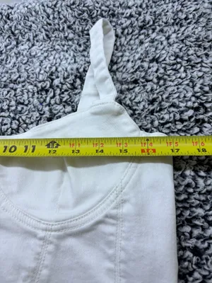 Y2K Zara Structured White Denim Bustier Corset Top Crop Camisole in XXL #corsettop thumbnail 3