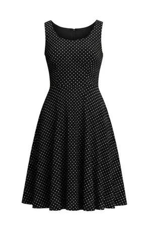 Grace Karin Polka Dot Dress Sleeveless Black White Fit and Flare Pin Up 60s Sz M thumbnail 1