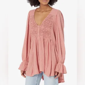 Free People “Don’t Call Me Baby” Thermal Tunic Dress – Rosie – Size Large thumbnail 3