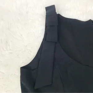 JULIA JORDAN Black Sleeveless Wide Leg Scoop‎ Neck Jumpsuit Bow Shoulder Size 6 thumbnail 6