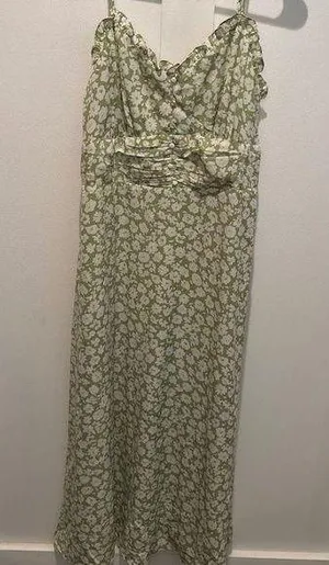 Lulus Timeless Touch Green Floral Print A-line Midi Dress - Size L thumbnail 3