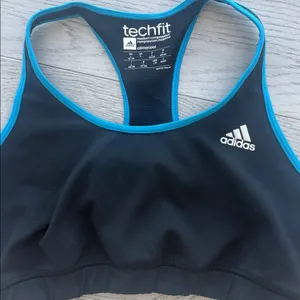 Adidas TECHFIT Black Size Large Sports Bra thumbnail 1