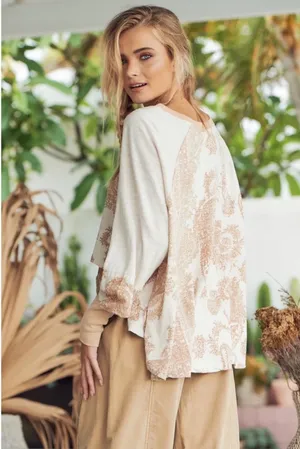 Free People LARGE True Perfection Tee in Almond Milk NWT thumbnail 6