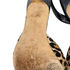 Manolo Blahnik Carolyne Leopard Calf Hair Slingback Pumps Size 38 thumbnail 9