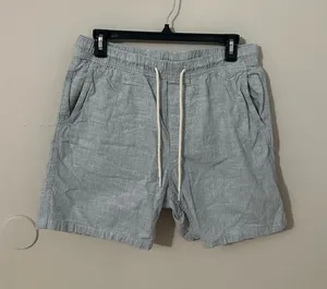 H&M Light Gray Drawstring Cotton-Blend Athletic Shorts thumbnail 1