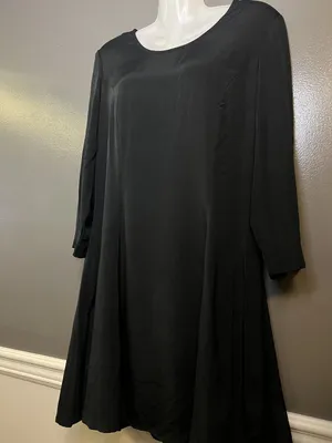 Vintage Marnie West Dress Womens 11 Black A-Line Corset Tie Back Made USA 90s thumbnail 6