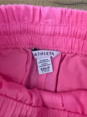 Athleta Retreat Linen High Rise Wide Leg Pant Raphanus Pink thumbnail 5