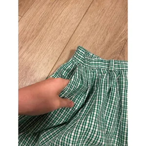 VINTAGE Eagles Eye Collectibles Green Gingham Button Front Midi Skirt Cotton L thumbnail 8