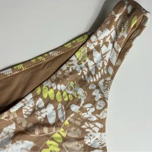 Aerie • NWT Tan Yellow White Pattern Cheekiest High Rise Floral Bikini Bottom thumbnail 6