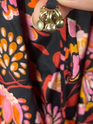 New Free People Women's Black Pixie Cross Back Floral Print Tunic Top Size large thumbnail 12