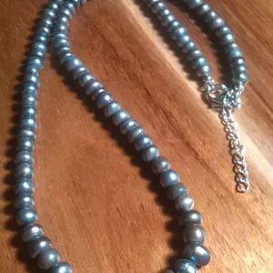 Elegant Grey Pearl Stainless Steel Necklace (18 Inches) thumbnail 9