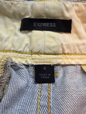 Express Light Wash Denim Mini Skirt Size 4 Y2K Low Rise Cotton Jean Skirt thumbnail 7
