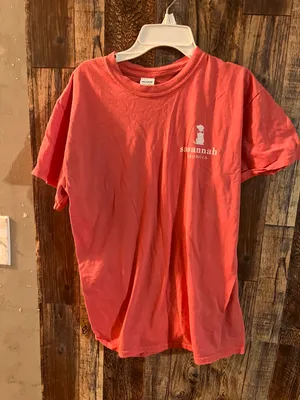 Simply Southern Southern Savannah T-shirt 0range/ pink short sleeves size medium hm23a thumbnail 1