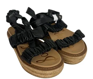 New Sam Edelman sz5.5 sandals black brown Kerin stretchy platform shoe thumbnail 1