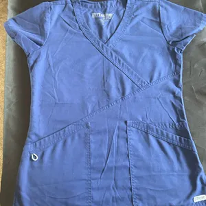 Grey's Anatomy Blue Wrap Short Sleeve Top scrubs thumbnail 1