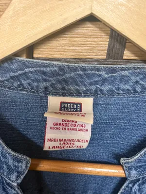 Faded glory denim snap front top size large thumbnail 6