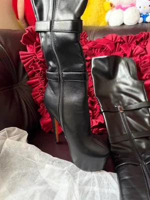 Black Platform Stiletto Boots size 7 new thumbnail 2