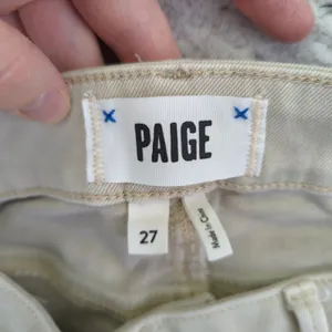 PAIGE Women's‎ Size 27 Beige Cargo Pants Straight Leg Cotton Blend Utility thumbnail 3
