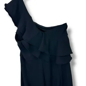 NEW Lulus Grand Beauty Black Ruffled One-Shoulder Mermaid Maxi Dress Large thumbnail 9