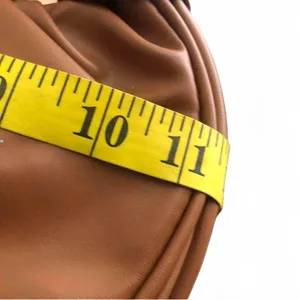 Brown faux leather ruched pleated scrunchy ruched shoulder hand bag bag purse. Measurement in pics thumbnail 4
