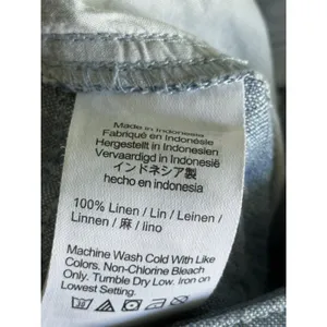 Madewell Zoe Relaxed Wide Leg Linen Pant Women's 8 Light Blue High Rise thumbnail 7