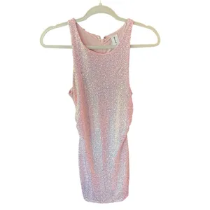 NWT Abound Pink Iridescent Sequin Bodycon Mini Dress Small Party Cocktail thumbnail 3