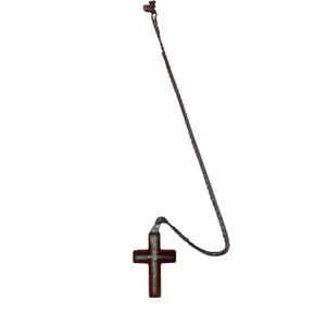 Handmade Cross Necklace 24” Chain Silver Tone Religious Faith Pendant Gift thumbnail 3