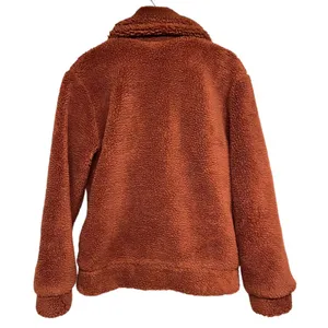 Anthropologie Elodie‎ Faux Sherpa Shearling Teddy Coat Oversized Rust Size Small thumbnail 2