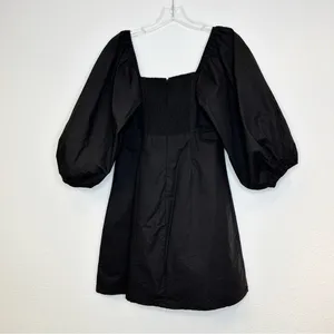 Tuckernuck Pomander Place Square Neck Chloe Mini Dress Black Puff Sleeves Small thumbnail 10