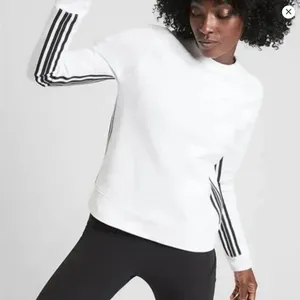 Athleta 24/7 Striped Crew Sweatshirt - White Black‎ Stripe - Size xs thumbnail 1