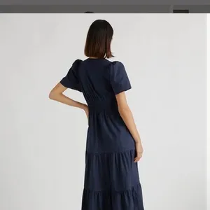 Quince 100% Organic Cotton Tiered Maxi Dress Size L thumbnail 2