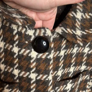 Banana Republic Brown Plaid Houndstooth Wool Blazer Jacket Short Sleeve Sz Small thumbnail 4