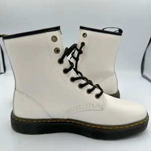 Dr. Martens Zavala White Leather Combat Boots Lace Up Womens 9 Grunge Festival‎ thumbnail 5