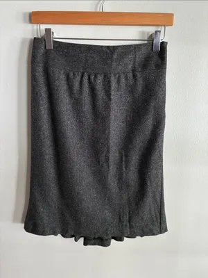 United Colors of Benetton Wool Silk Herringbone Pleated Skirt Size 38 thumbnail 2